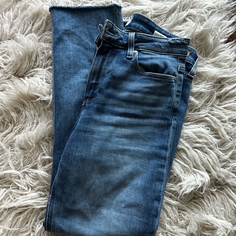PAIGE Women's Straight Leg Jeans in Deep Blue